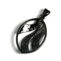 Fashion Black Silver Plated Pendant Jewelry with CZ Cubic Zirconiba